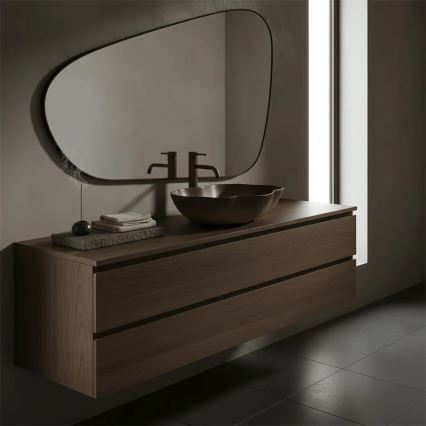 REA-U0629 - Virsmas izlietne PEARL 38x50,5 cm keramika/brūna
