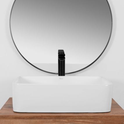 REA-U0669 - Uz virsmas uzstādamā izlietne ANITA 37,5x48,5 cm keramika/spīdīgi balta