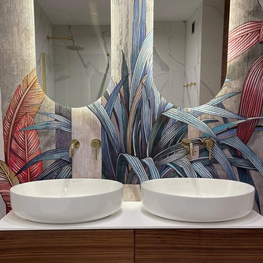 REA-U1223 - Virsmas uzstādāma izlietne QUEEN 41,5x55 cm keramika/spīdīgi balta