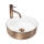 REA-U3303 - Virsmas uzstādāma izlietne SAMI Ø 37 cm keramiska/balta/zelta