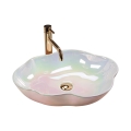 REA-U3309 - PEARL virsmas uzstādāmā izlietne 38x50,5 cm keramika/daudzkrāsaina