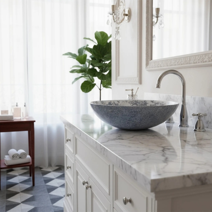 REA-U3608 - Uz letes uzstādāma izlietne JULIANA 40 cm keramiska/balta/zila