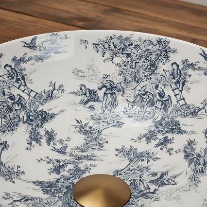 REA-U3608 - Uz letes uzstādāma izlietne JULIANA 40 cm keramiska/balta/zila