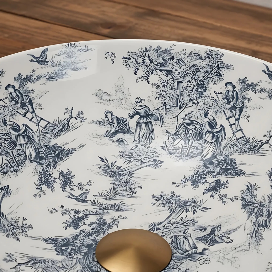 REA-U3608 - Uz letes uzstādāma izlietne JULIANA 40 cm keramiska/balta/zila