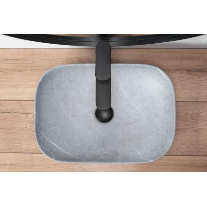 REA-U3801 - Uzliekamā izlietne LIVIA 33,5x46,5 cm keramika/pelēka/akmens imitācija