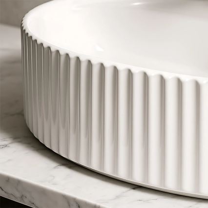 REA-U4003 - Virsmas uzstādāma izlietne MARCELA 35,5x50 cm keramika/spīdīgi balta