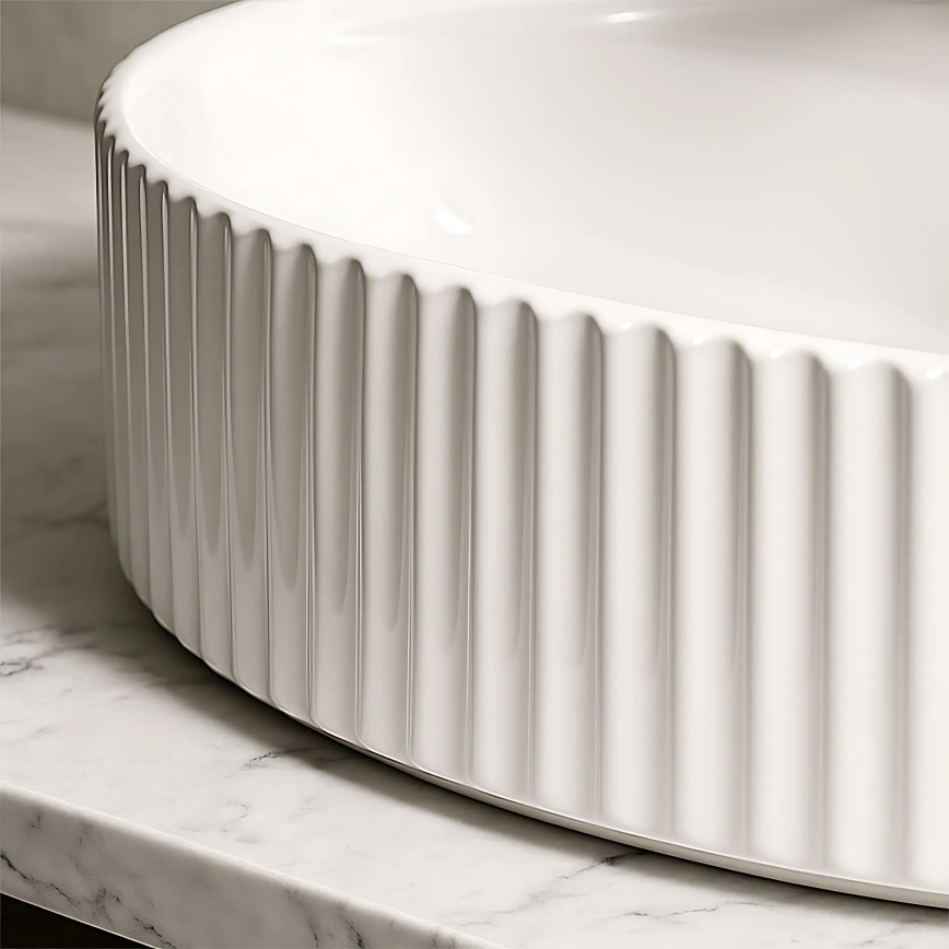 REA-U4003 - Virsmas uzstādāma izlietne MARCELA 35,5x50 cm keramika/spīdīgi balta