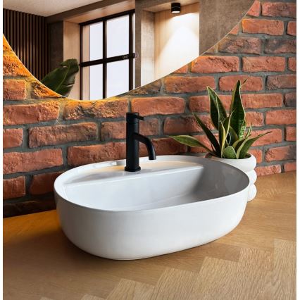 REA-U4620 - Virsmas uzstādāma izlietne AURA 38,5x50,5 cm keramika/glancēta balta