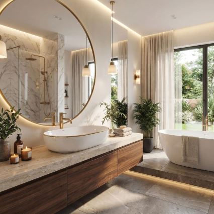 REA-U6211 - CLEO virsmas izlietne 41x60,5 cm keramika/balta/zelta