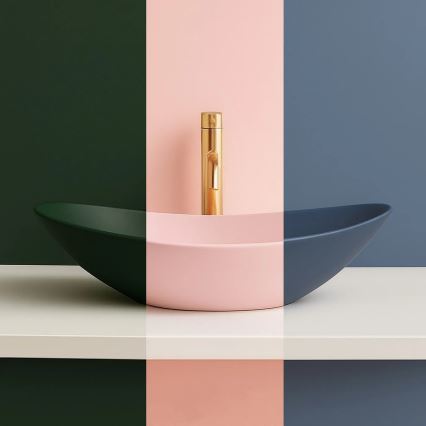 REA-U6374 - Uz virsmas uzstājamā izlietne ROYAL 35,5x61,5 cm keramika/matēta rozā