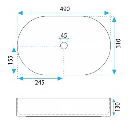 REA-U6376 - Uz virsmas uzliekama izlietne VANDA 31x49 cm keramika/matēta rozā