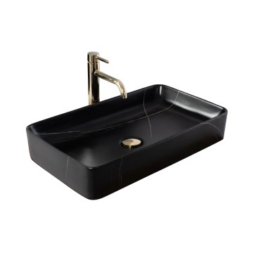 REA-U6510 - Virsmā uzstādāma izlietne DENIS 35x61,5 cm keramika/matēta melna