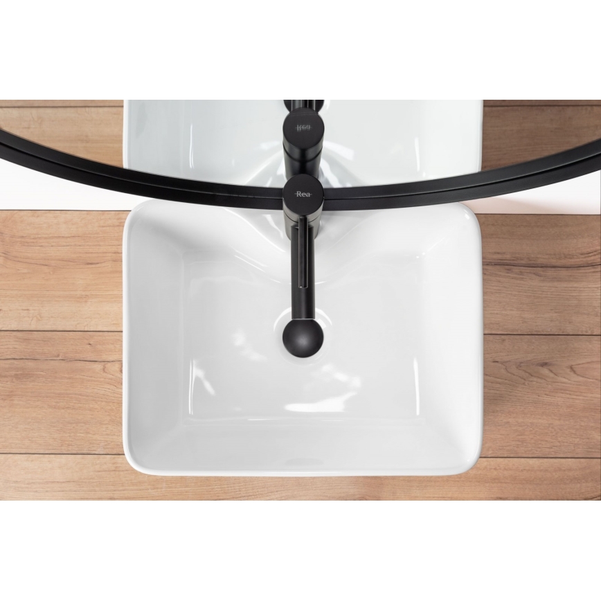 REA-U6524 - Uz virsmas uzstājamā izlietne KELLY 38x49 cm keramika/spīdīga balta