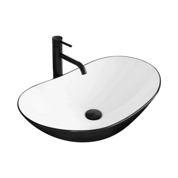 REA-U6600 - Uzliekamā izlietne ROYAL 36x62,5 cm keramika/balta/melna