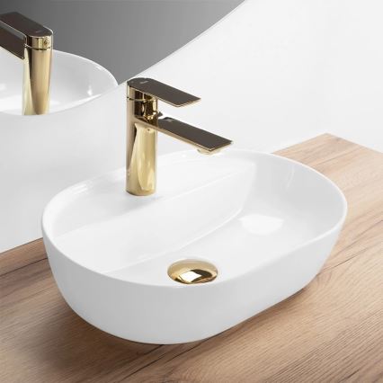 REA-U6617 - Virsmas uzstādāma izlietne AURA 30x42 cm keramika/glancēta balta