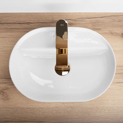 REA-U6617 - Virsmas uzstādāma izlietne AURA 30x42 cm keramika/glancēta balta