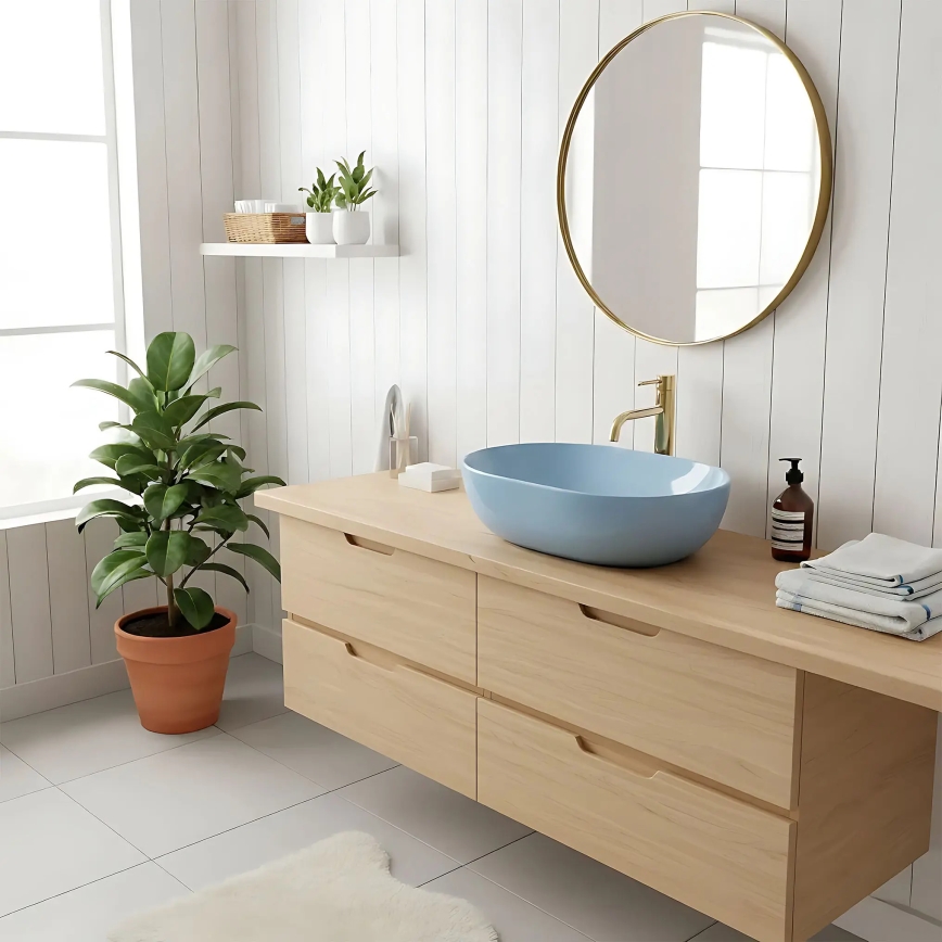 REA-U6620 - LISA virsmas uzstādāma izlietne 35x49 cm, keramika / spīdīgi zila