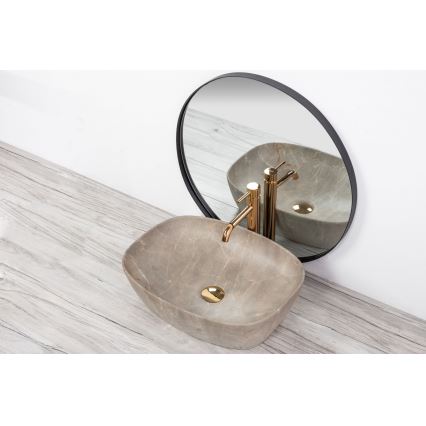 REA-U6647 - Virsmā montējama izlietne FREJA 39,5x51 cm keramika/pelēka/marmora dekors