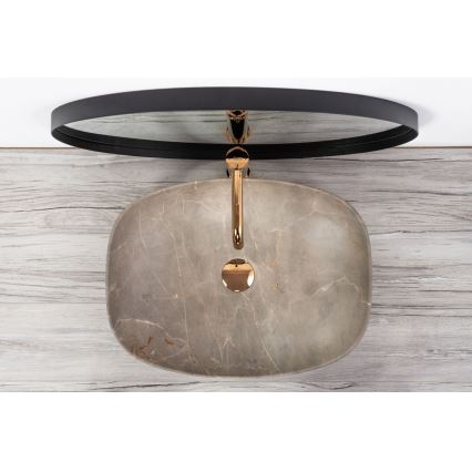 REA-U6647 - Virsmā montējama izlietne FREJA 39,5x51 cm keramika/pelēka/marmora dekors