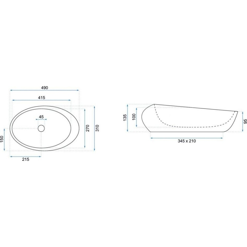 REA-U6649 - ROXY virsmas izlietne 31x49 cm, keramika ar akmens imitāciju