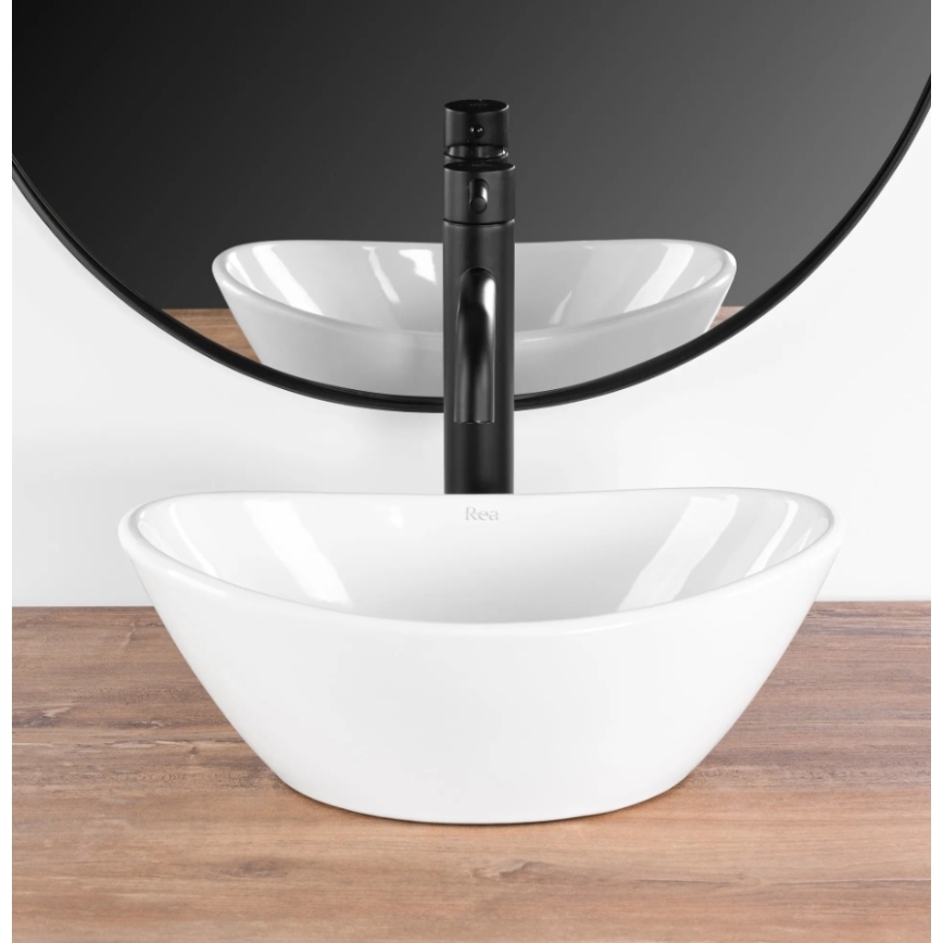 REA-U6803 - Virsmas izlietne KATE 24,5x36,5 cm keramika/spīdīgi balta