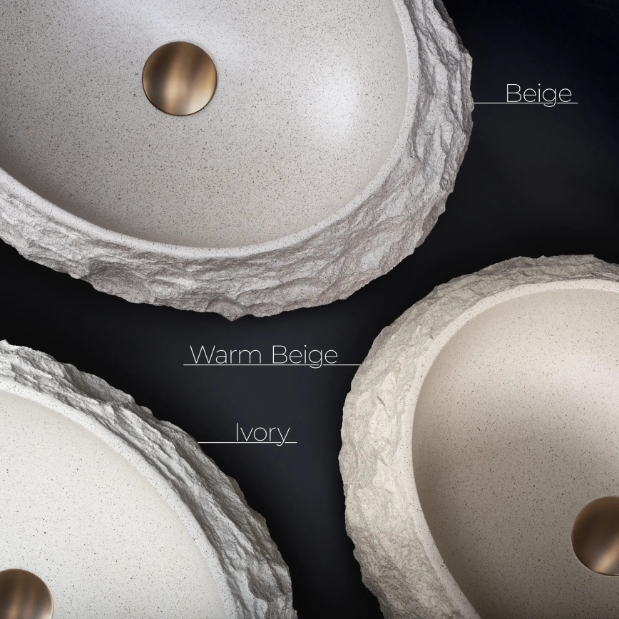 REA-U7347 - Virsmas izlietne MIKA 38x50 cm bēša/akmens imitācija