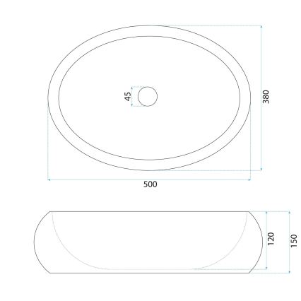 REA-U7347 - Virsmas izlietne MIKA 38x50 cm bēša/akmens imitācija