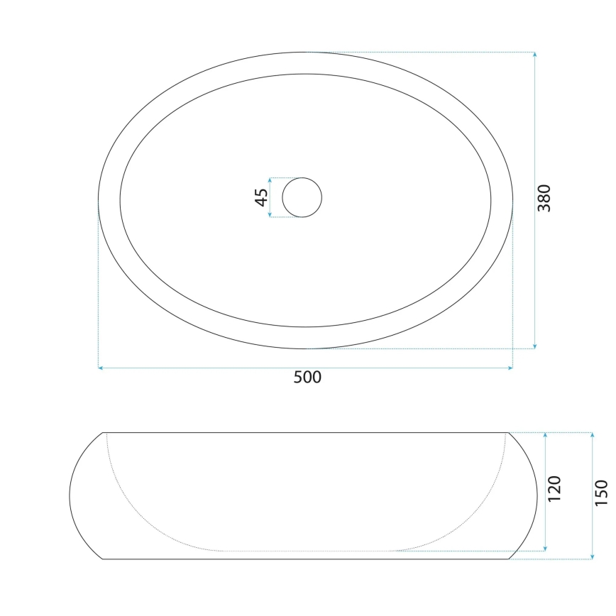 REA-U7347 - Virsmas izlietne MIKA 38x50 cm bēša/akmens imitācija