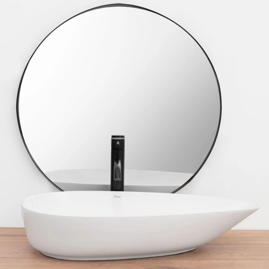 REA-U8537 - Virsmas uzstādāma izlietne GRETA 40x65,5 cm keramiska/glancēta balta