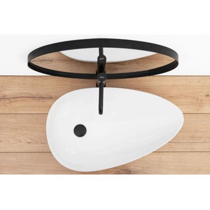 REA-U8537 - Virsmas uzstādāma izlietne GRETA 40x65,5 cm keramiska/glancēta balta