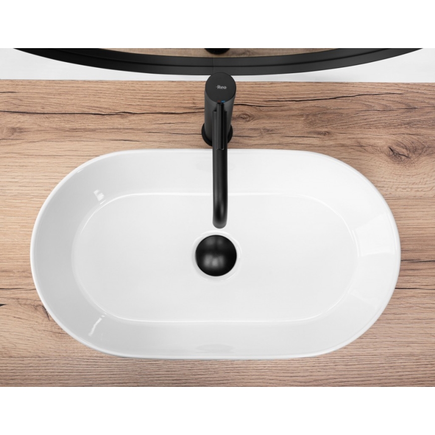 REA-U9108 - Uz virsmas uzstādāma izlietne LAYLA 30x53 cm keramika/spīdīgi balta