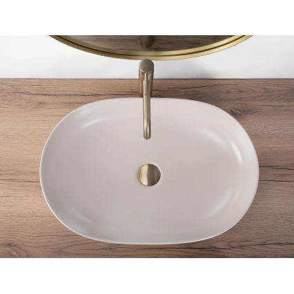 REA-U9655 - Virsmas uzstādāma izlietne CLEO 41x60,5 cm keramika/bēšs