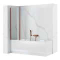 REA-W5696 - Salokāma vannas siena AGAT 140x80 cm birstēta vara/caurspīdīgs stikls