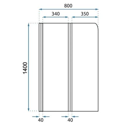 REA-W5696 - Salokāma vannas siena AGAT 140x80 cm birstēta vara/caurspīdīgs stikls