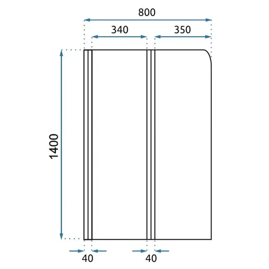REA-W5696 - Salokāma vannas siena AGAT 140x80 cm birstēta vara/caurspīdīgs stikls