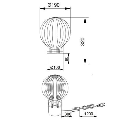 Reality - Galda lampa DAVE 1xE27/40W/230V