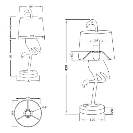 Reality - Galda lampa LOLA 1xE14/40W/230V