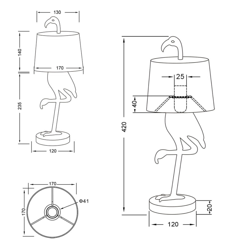 Reality - Galda lampa LOLA 1xE14/40W/230V