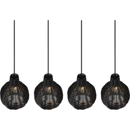 Reality - Griestu lustra uz vada SPROUT 4xE14/30W/230V melns/ratāns