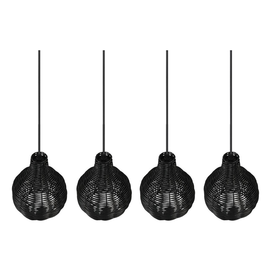 Reality - Griestu lustra uz vada SPROUT 4xE14/30W/230V melns/ratāns