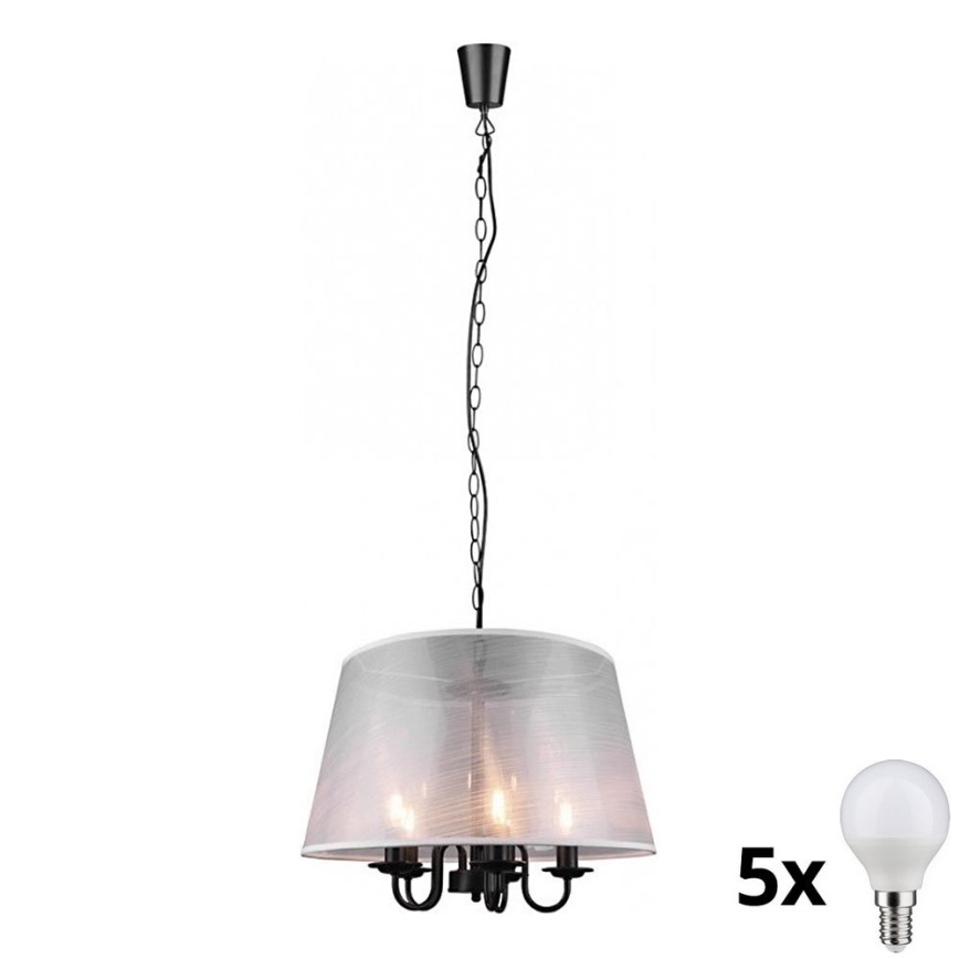 Reality - LED Lustra ar ķēdi CIMA 5xE14/40W/230V pelēka