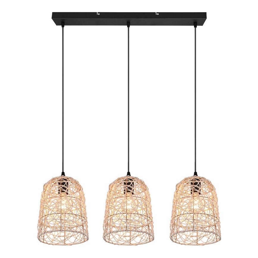 Reality - LOVIS pakaramā lustra 3xE27/40W/230V melna