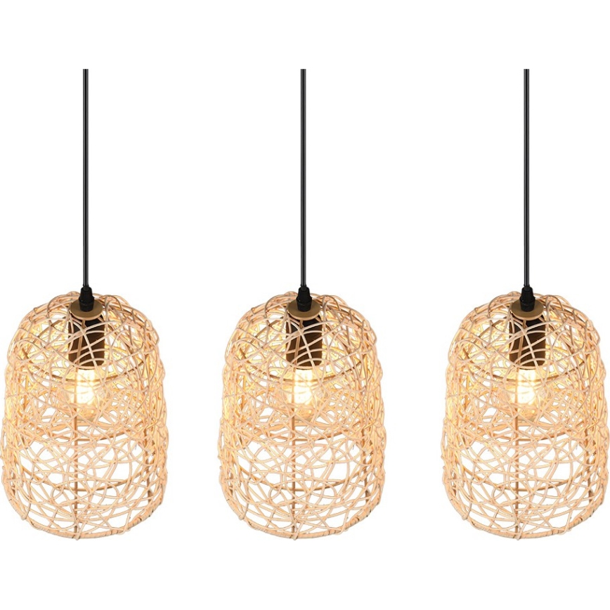 Reality - LOVIS pakaramā lustra 3xE27/40W/230V melna