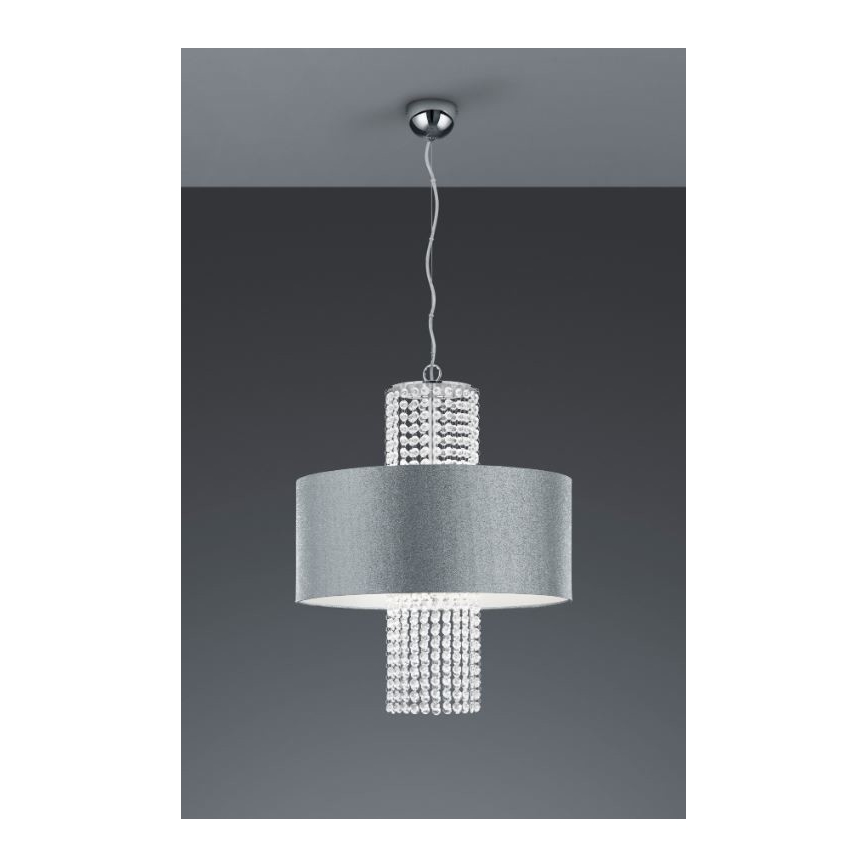 Reality - Lustra ar auklu KING 3xE14/28W/230V sudraba