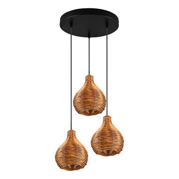 Reality - Pakaramais gaismeklis uz vada SPROUT 3xE14/40W/230V brūns/rotangs