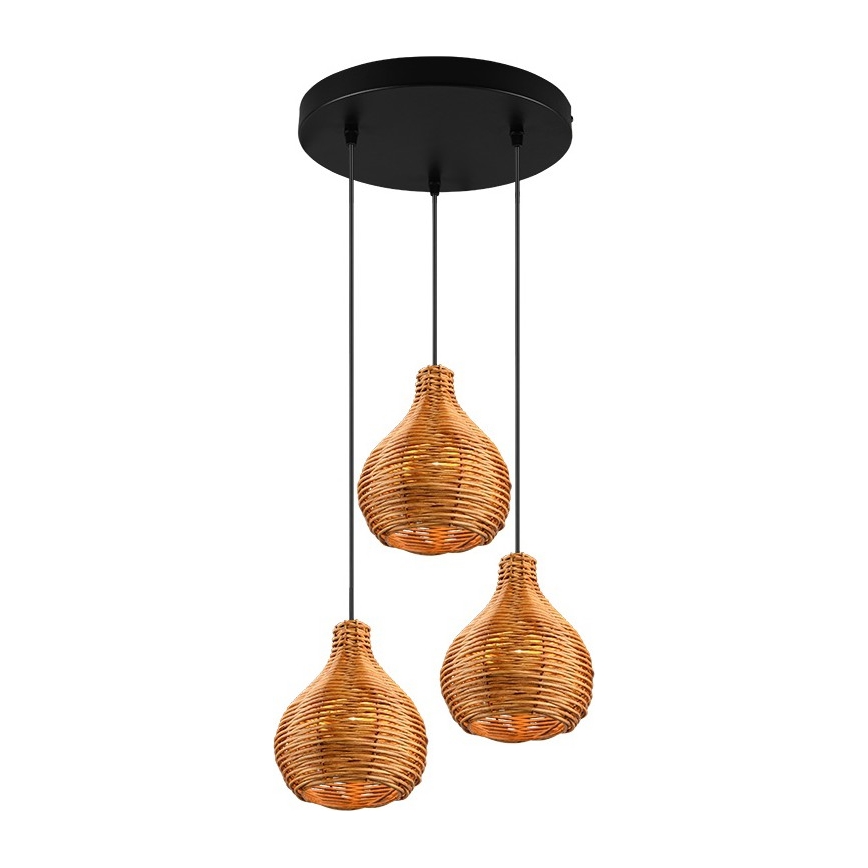 Reality - Pakaramais gaismeklis uz vada SPROUT 3xE14/40W/230V brūns/rotangs