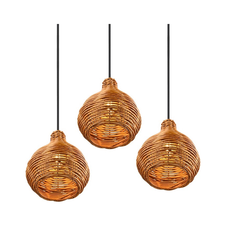 Reality - Pakaramais gaismeklis uz vada SPROUT 3xE14/40W/230V brūns/rotangs