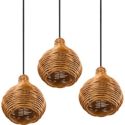 Reality - Pakaramais gaismeklis uz vada SPROUT 3xE14/40W/230V brūns/rotangs