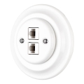 Reblig - Porcelāna retro Ethernet rozete ar rāmīti 2x CAT.5E balta