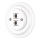 Reblig - Porcelāna retro Ethernet rozete ar rāmīti 2x CAT.5E balta